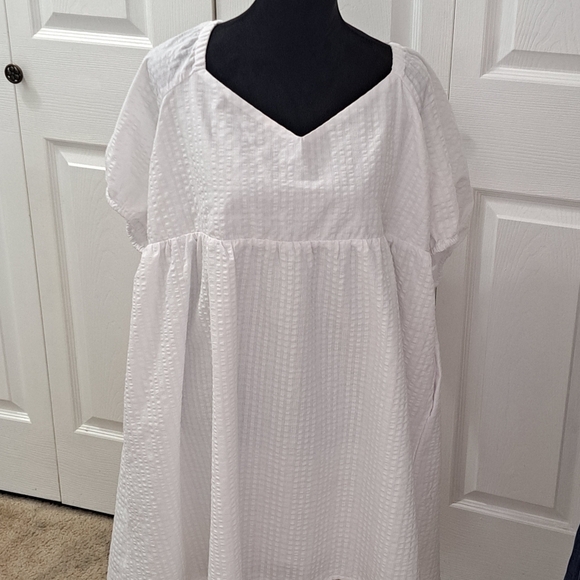 NWT Plus Size White Baby Doll Dress    Size XXL - Picture 1 of 12